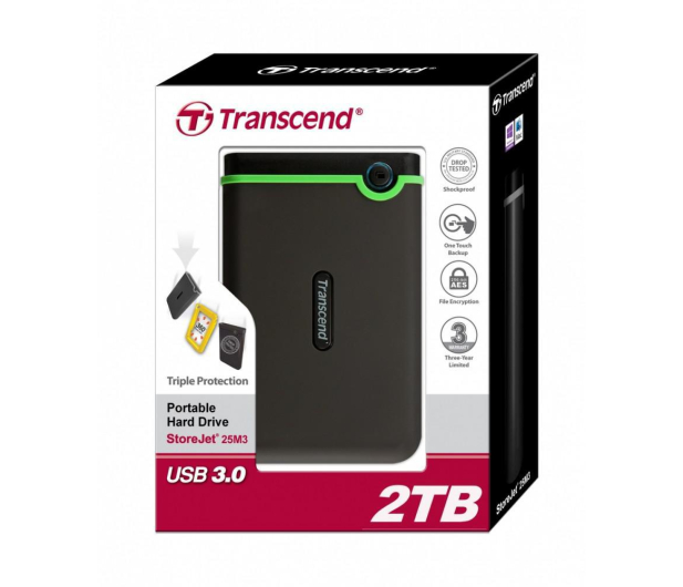 Transcend StoreJet 25 M3 2TB czarny USB 3.0 - 264796 - zdjęcie 3